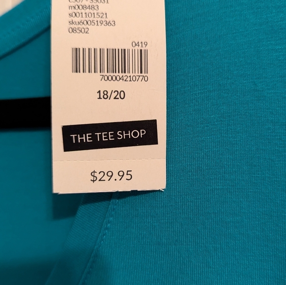 BNWT Lane Bryant Blue Scoop Neck Tee size 18/20 - Picture 6 of 6